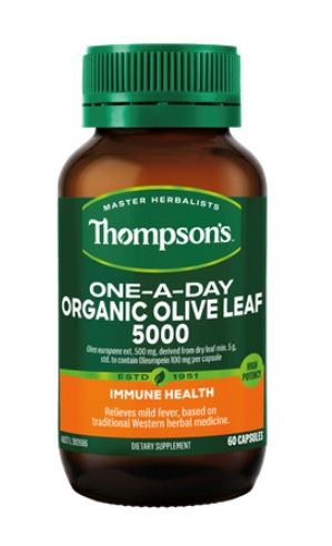Thompson's Olive Leaf 5000mg Capsules - One-a-day